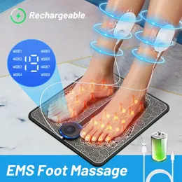 Foot Massager Electric EMS Foot Massager Pad Foldable Massage Mat Muscle Stimulation Relief Pain Relax Feet Suppoer Drop 231006