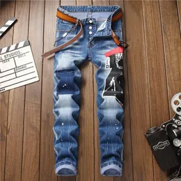 mens designer jeans black luxury ripped skinny biker moto pants pour cool hommes men s hip hop denim rock revival307y