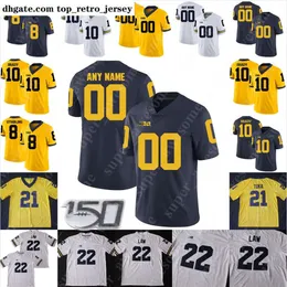 American College Football Wear Michigan Wolverines Fußballtrikot Shea Patterson Donovan PeoplesJones Ben Bredeson Cesar Ruiz Luiji Vilain Brandon Peters Ambry