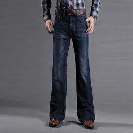Mäns jeans icpans herrar blossade efter män boot cut ben fit klassisk stretch denim flare bootcute manliga modebyxor202c