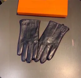 Designer-Handschuhe für Damen, Wintermode, luxuriöses Schaffell, handgefüttert, mit Kaschmir gefüttert, warme Herren-Lederhandschuhe, Fünf-Finger-Touchscreen
