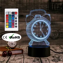 Lâmpadas de mesa 3D LED Novety Iluminação Presente Criativo Night Light Table Lamp Bedside Clock Light Led Home Corredor Hotel Party Atmosphere Lights YQ231006