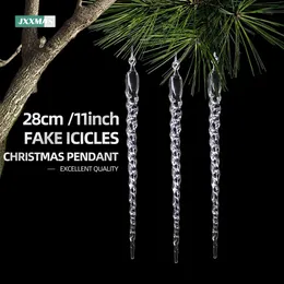 Decorações de Natal 6pcs Simulação de Natal Gelo Xmas Árvore Pendurada Ornamento Falso Icicle Noel Decorações para Casa Decoração de Festa de Casamento Navidad 231005