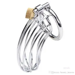 Rostfritt stål Male Chastity Device Penis Ring Cock Cage Virginity Lock Rings Sex Toys For Men 40mm/45mm/50mm