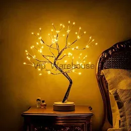 Lâmpadas de mesa 108 LED Fairy Sparkly Tree Table Lamp Controle Remoto Artificial Bonsai Tree Night Lights Tree Desk Lamp Room Holiday Lighting Ni YQ231006