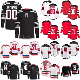 Team Hockey 41 Vitek Vanecek Jerseys 20 Michael McLeod 18 Ondrej Palat 71 Jonas Siegenthaler 6 John Marino 14 Nathan Bastian 96 Timo Meier Black Red Man Woman Youth