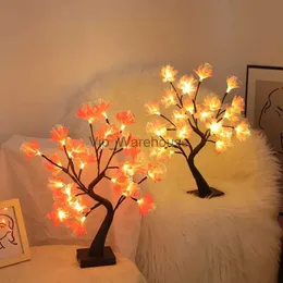 Table Lamps LED Night Lamp Christmas Tree Lighting USB Maple Tree Light Home Decoration Night Lamp Desk Holiday Decoration Light YQ231006