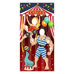 Other Event Party Supplies 1 PCS Party Supplies Carnival Circus Party Decoration Carnival Po Door Banner Backdrop Props 231005