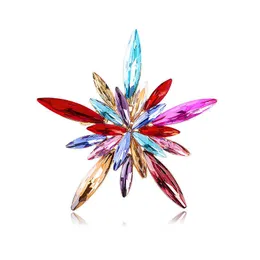 Designer Luxury Brooch Individualized Temperament Stars Colorful Diamonds Flowers Large Brooches for Women Fashionable and High-end Alloy Diamond Inlaid Corsage