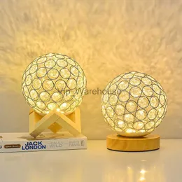 Lâmpadas de mesa Crystall Table Lamp LED Night Light Quarto Decoração USB Regulável Atmosfera Moderna Criativa Tiffany Lampe Kids Gift YQ231006