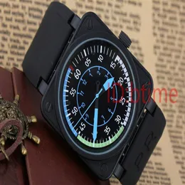 BBR-01 AIRSPEED NEW Bell Aviation Flight Mens Automatic Movement Limited Edition Mechanical Watches Fashion Gummi Rostfritt Steel199J