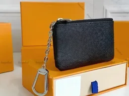 Chaveiro Carteira Designer Mulher Bolsa Mens Carteira Chave Bolsa Mulheres Homens Chave Titular Mini Cartão de Crédito Moeda Bolsa Luxo Mulher Bolsa Zipper Chaveiro Mini Bolsa Com Caixa