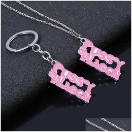 Chaveiros Lanyards Pussy Wagon Chaveiro Rosa para Mulheres de Alta Qualidade Kill Bill Chaveiros Acessórios de Moda Jóias Drop Delivery Otpje