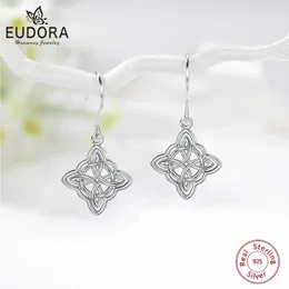 Ear Cuff Eudora 925 Sterling Silver Witch Knot Earrings for Women Wicca Irish Celtic Drop Earing Witchcraft Charm Jewelry Party Gift 231005