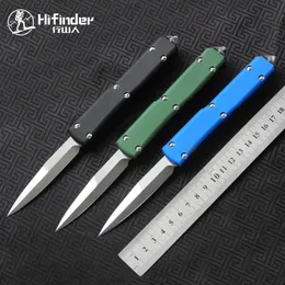Hifinder Versiyon Bıçak Bıçağı: D2 (Taş Yıkama/Satin) 6061-T6 Alüminyum Tutma Kamp Hayatta Kalma Açık EDC Hunt Taktik Aracı Mutfak Bıçağı