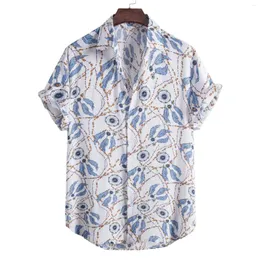 Camisas casuais masculinas social havaiano étnico manga curta verão camisa floral oversized solto e respirável designer dazn reserva roupas