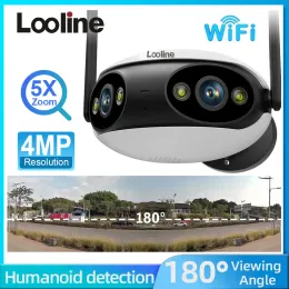 20244MP Outdoor POE Security Camera System, 180° Panoramic Color Night  Vision Home Surveillance Kit for Smart Life