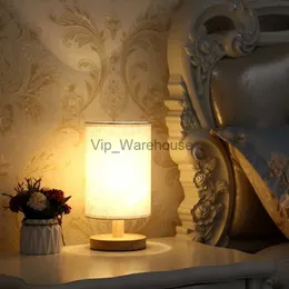 Table Lamps Usb Plug Table Lamp LED Simple Nightstand Small Lamp with E27 Warm LED Bulb Included Ambient Light Fabric Shade for Bedroom YQ231006