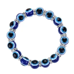 Charm Armbänder Colorf Türkisch Blau Evil Eye 10mm Rote Augen Perlen Handgemachte Elastizität Armband Für Männer Frauen Yoga Reiki Jewelr Dhgarden Dhqyu