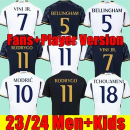 23/24 Bellingham Vini Jr Soccer Jerseys Mbappe Tchouameni 2023 2024 Real Madrids Football Shirt Camavinga Rodrygo Modric Camisetas Men Kids