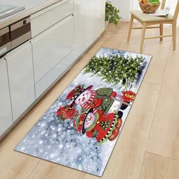 Carpet Christmas Kitchen Carpet Entrance Doormat Home Living Room Bedroom Balcony Decoration Long Rug Bath Hallway Anti-Slip Floor Mat 231025