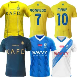 2023 2024 Al Nassr FC Soccer Jerseys Ronaldo Men Kids Kit Uniform 23 24 Home Yellow CR7 Boys Football Shirt Al-Nassrs Away Third Hilal Saudi