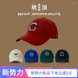 Bollmössor Baseball Cap Letter Dome toppade Big Head Female Sun Hat för flickvän All-Match Brodery Protection Trend