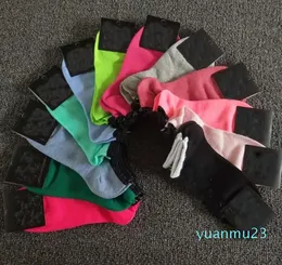 Meia Cheerleader Sports Socks Adolescentes Ankle Socks Multicolors com placa de papel