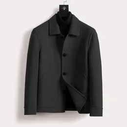 2023 Outono Inverno Moda Masculina Curto Sólido Casacos De Lã Masculino Manga Longa Casacos De Lã Homens Lapela Único Breasted Outerwear