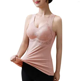 Canottiere termiche con reggiseno senza maniche modellanti da donna con pizzo per top invernali con scollo a V Confezione di camicie da donna