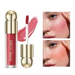 Qibest líquido blush vara com almofada contorno líquido natural para rosto blush pigmento duradouro bochecha matiz creme blush maquiagem