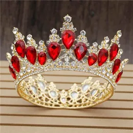 Fermagli per capelli Barrettes Corone di moda Barocco di cristallo di lusso Corona da sposa Diademi Diadema in oro chiaro Diademi per le donne Sposa Matrimonio 271a