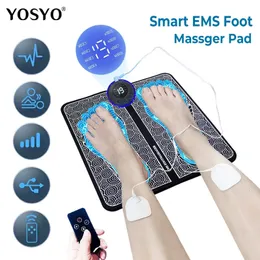 Foot Massager Electric EMS Foot Massager Pad Remote Control Relief Pain Relax Feet Acupoints Press Mat Shock Back Neck Arm Stimulation Device 231006