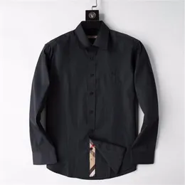 2021 Luxurys Diseñadores Camisa de vestir Sociedad de moda Sociedad de moda Men negros Color sólido Hombres casuales Manga larga M-3xl#08319K