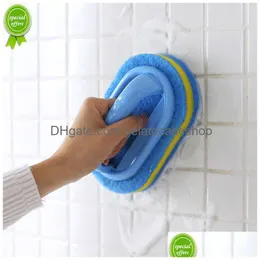 Brosses de nettoyage Cuisine Salle de bains Toilette Verre Mur Brosse de bain Poignée Éponge Bottombathtub Outils en céramique Drop Livraison Maison Jardin H Dhpat