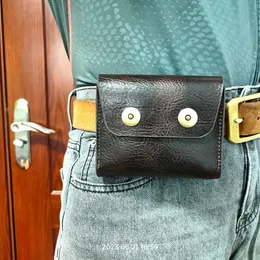 Waist Bags Blongk Small Waist Bag Genuine Leather Mini Belt Pack Wallet Card Holder Car Key Case House Key Pouch Men 3618 231006