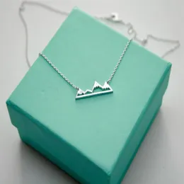 10PCS- N015 Cute Snowy Mountain Top Range Necklaces Simple Modern Minimalist Necklace Nature Paris Landscape Necklace for Women177O