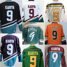 Homem Vintage Hóquei 9 Paul Kariya Retro Jerseys Clássico CCM Tudo Costurado Aposentar-se para Fãs Esportivos Cor Poderoso Roxo Branco Preto Azul Vermelho Verde Laranja Respirável