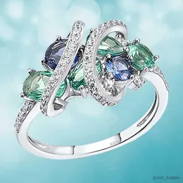 Bröllopsringar designer smycken för kvinnor gröna blå ringar för kvinnor bröllop ring valentiner dag gåva anillo compromiso r231006