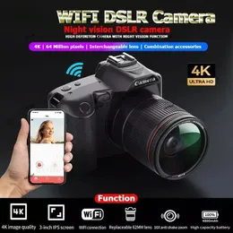Camcorders WiFi Night Vision DSLR Camera 4K Professional Camcorder Digital HD Video Recorder16X Timelapse Stabilizer WebCam MP3プレーヤー231006