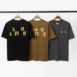 JL GC Camisetas com estampa de letras de manga curta High Street soltas camisetas casuais de tamanho grande 100% algodão puro tops para homens e mulheres