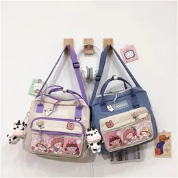 Schultaschen im japanischen Stil für Mädchen im Teenageralter Preppy Tote Bag Nylon Rucksack Frauen Schulter Mochila Feminina Bagpack Sac 231005