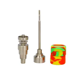 SALE GR2 Domely Titanium Nails 6 i 1 Bong Tool Set 10mm 14mm 18mm Domeless GR2 Titanium Nail Carb Cap Dabber Silicone Jar