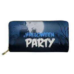 TOTES Creative Halloween Portfel damski Pu Zipper Storage Bag Multi Card Ręczny portfel Custom02blieberyees