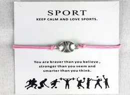 10 Stück Baseball Softball Charm Wachsschnüre Armbänder Sport Frauen Männer Jungen Mädchen Unisex Modeschmuck Freundschaftsschmuck Geschenk8961193