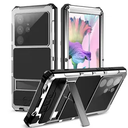 Luxuriöse wasserdichte Vogue-Telefonhülle aus Aluminiumlegierung für Samsung Galaxy S23 S22 Ultra, Outdoor-Sport, staubdicht, vollständige Schutzmembran, robuste Metallhalterungsschale