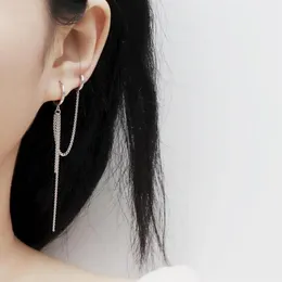 925 Sterling Silver Earring Original Design Chain Star Conical Triangle Double Pierced Hole Ear Ring Ear Bone Bone Trend Boy Girl Jew253f