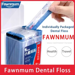 Dental Floss Fawnmum Dental Floss bekväm låda för individuellt förpackad flossfamilj Viktiga tandpetare Floss Pick Teeth Cleaning 231007