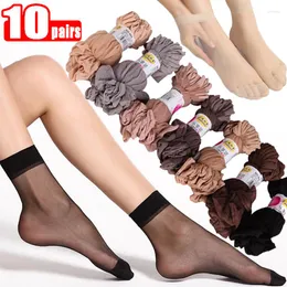 Женские носки, весенне-летние женские сексуальные прозрачные шелковистые носки до щиколотки, ультратонкие чулочно-носочные изделия с кристаллами и невидимыми шармами для девочек, короткие чулочно-носочные изделия