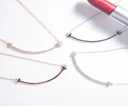 Novo 925 prata corrente amante colares feminino colar moda na moda t forma pingentes modelo pingente de cristal colar9924271